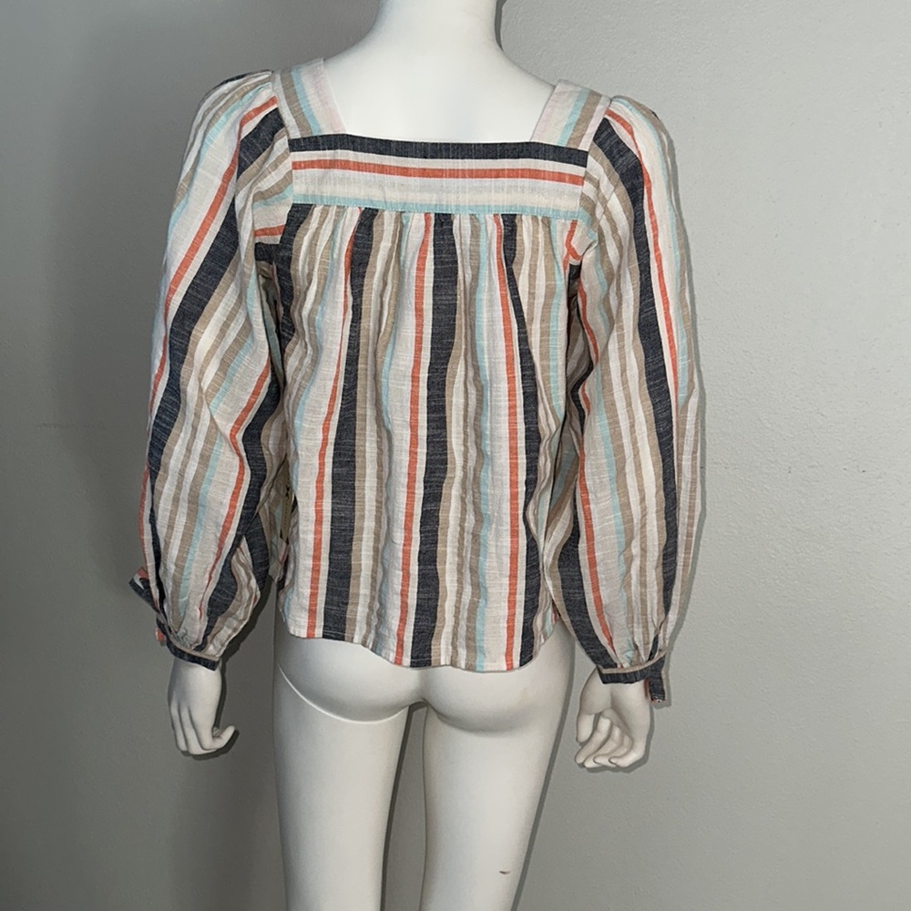 NIGHTCAP Free People *Baja Costa* cotton stripe boho top XS S - Picture 5 of 8